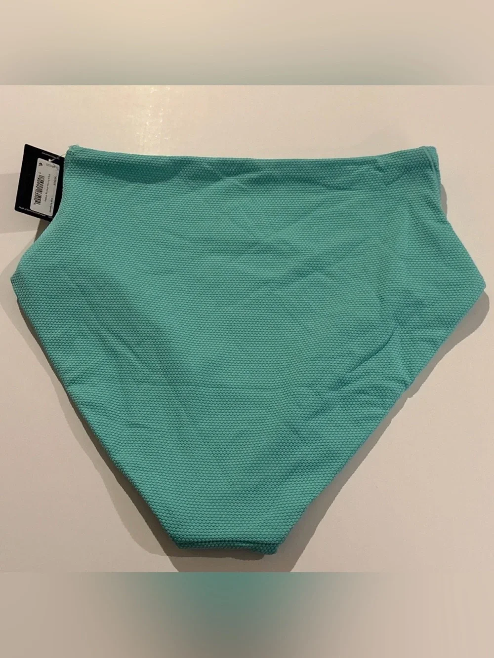 Spanx Pique Hi-Rise Shaping Cheeky Swim Bottoms Trop Turquoise 50392R Sz Small